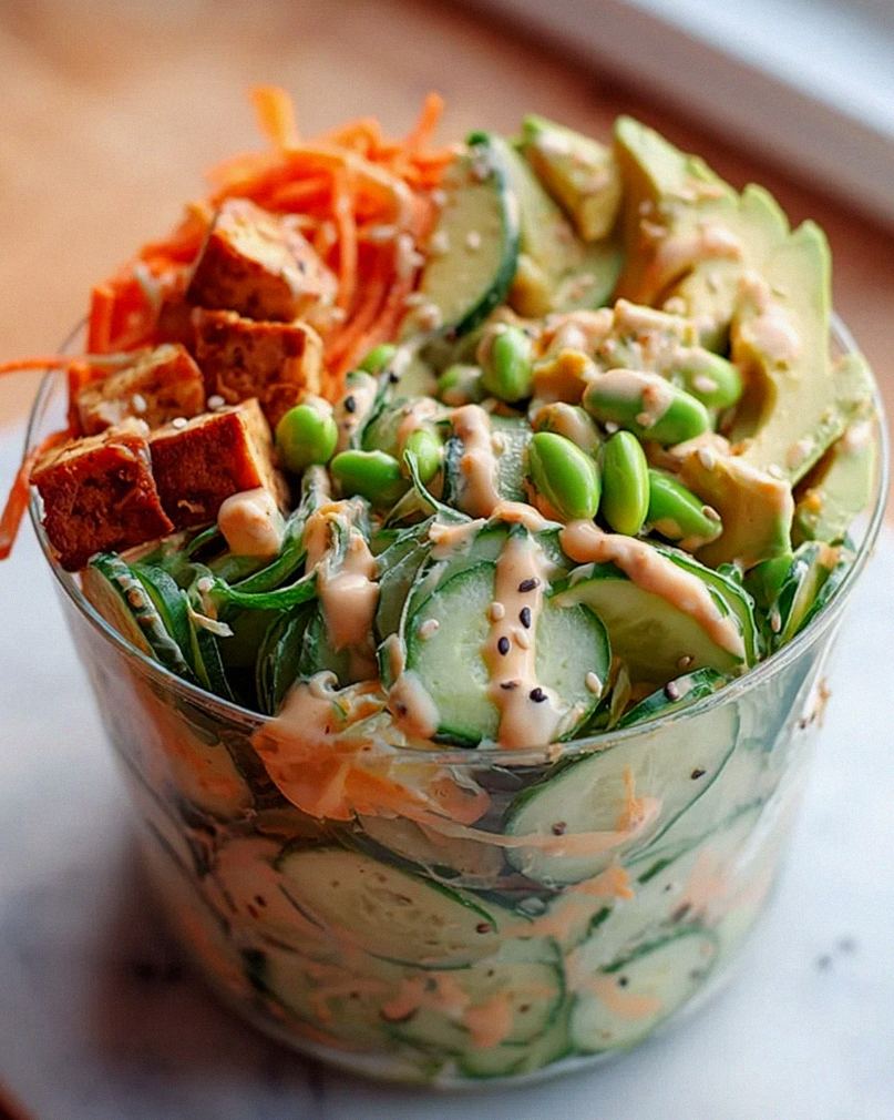 Cremiger Asiatischer Gurkensalat Bowl – Schnell & Lecker! – Schritt 1