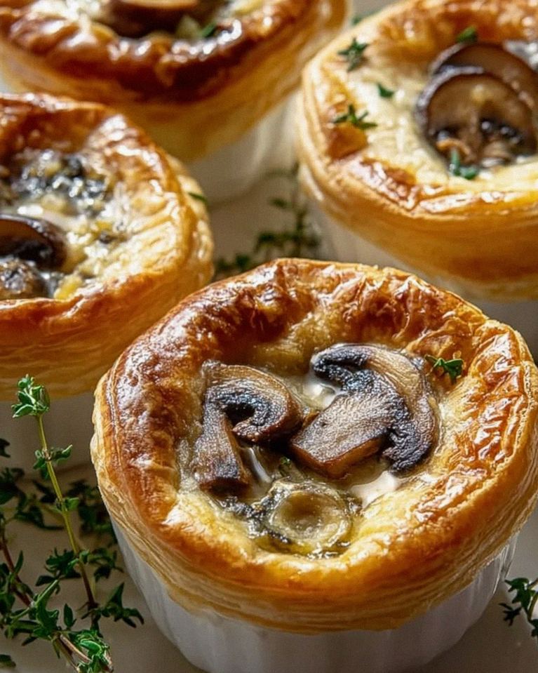 Delicious Mini Mushroom & Gruyere Pot Pies with Thyme Recipe – Schritt 1