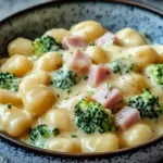 Gnocchi mit Brokkoli und Putenschinken in cremiger Käsesoße