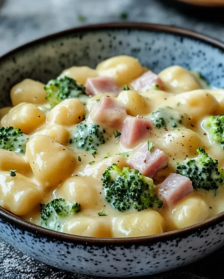 Gnocchi mit Brokkoli und Putenschinken in cremiger Käsesoße – Schritt 1