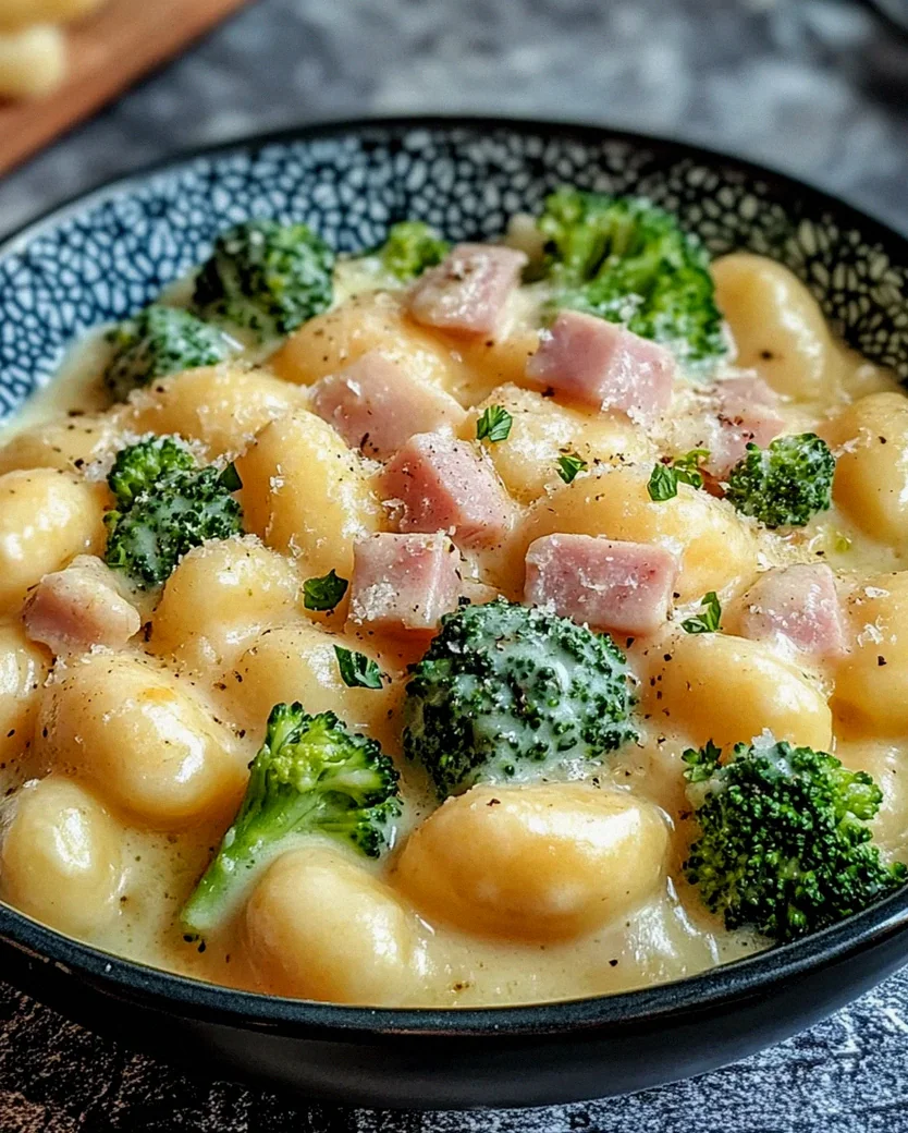 Gnocchi mit Brokkoli und Putenschinken in cremiger Käsesoße – Schritt 2