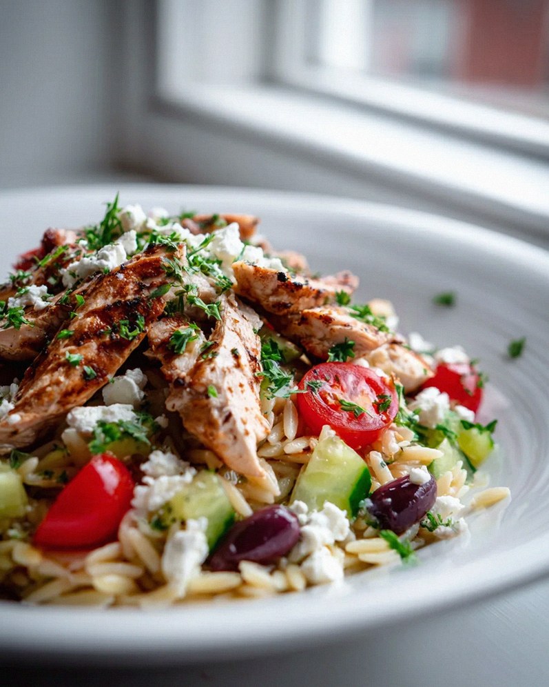 Griechische Hähnchen Bowl mit Orzo & Feta – Mediterraner Genuss – Schritt 2