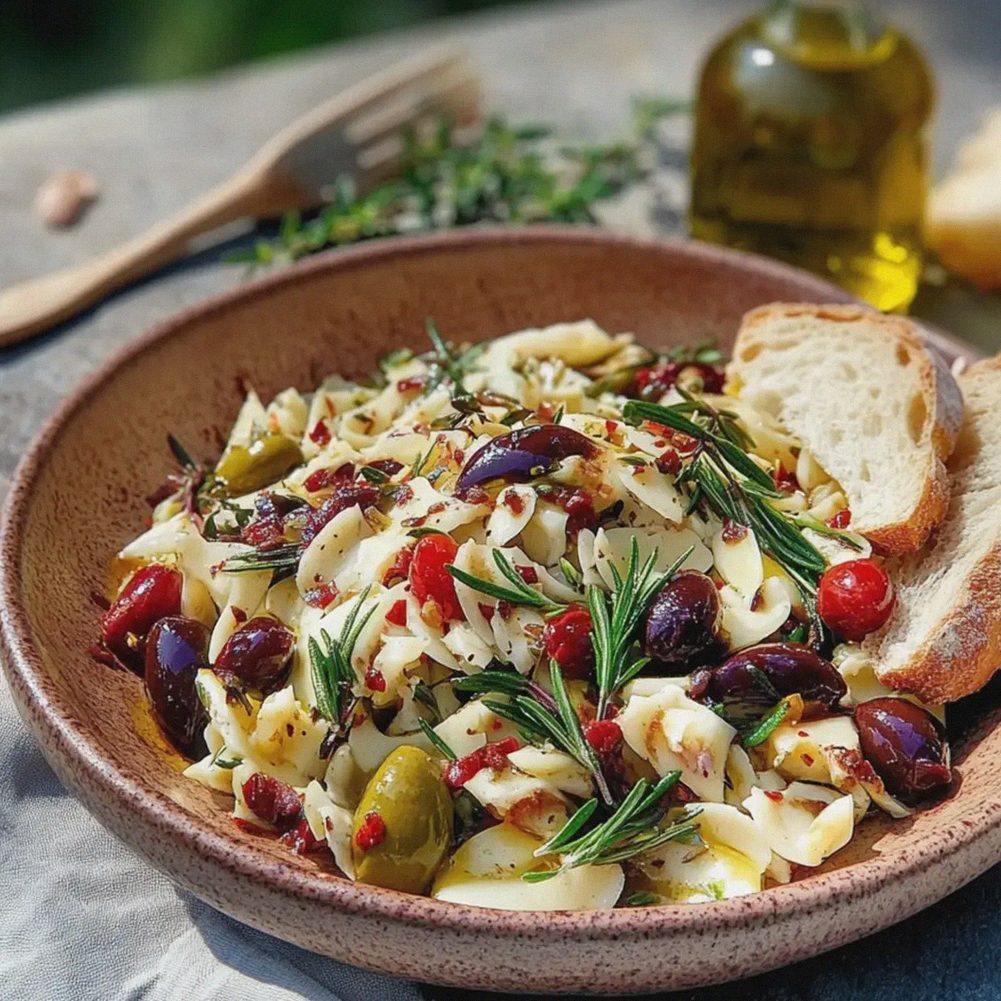Griechischer Pastasalat vegan – Schritt 1
