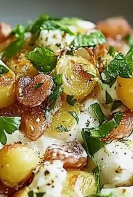 Kartoffelsalat kross mit knuspriger Kruste und frischem Aroma