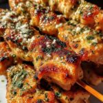 Knoblauch-Parmesan-Hähnchenspieße