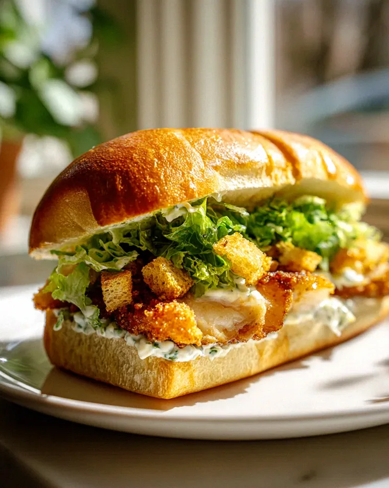 Knuspriges Hähnchen Caesar Sandwich mit Croutons genießen! – Schritt 1
