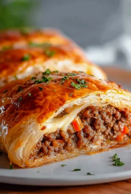 Köstliche Hackfleisch Käse Blätterteig Rolle einfach selbst machen