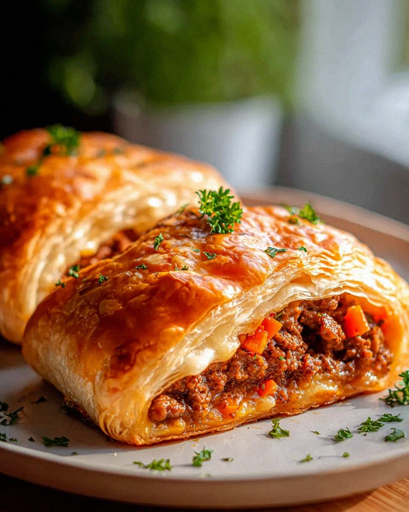 Köstliche Hackfleisch Käse Blätterteig Rolle einfach selbst machen – Schritt 2