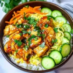 Kokosnussgarnelenudeln für einen Sommerabend