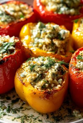Leckere gefüllte Paprika vegetarisch mit Reis und Feta Rezept