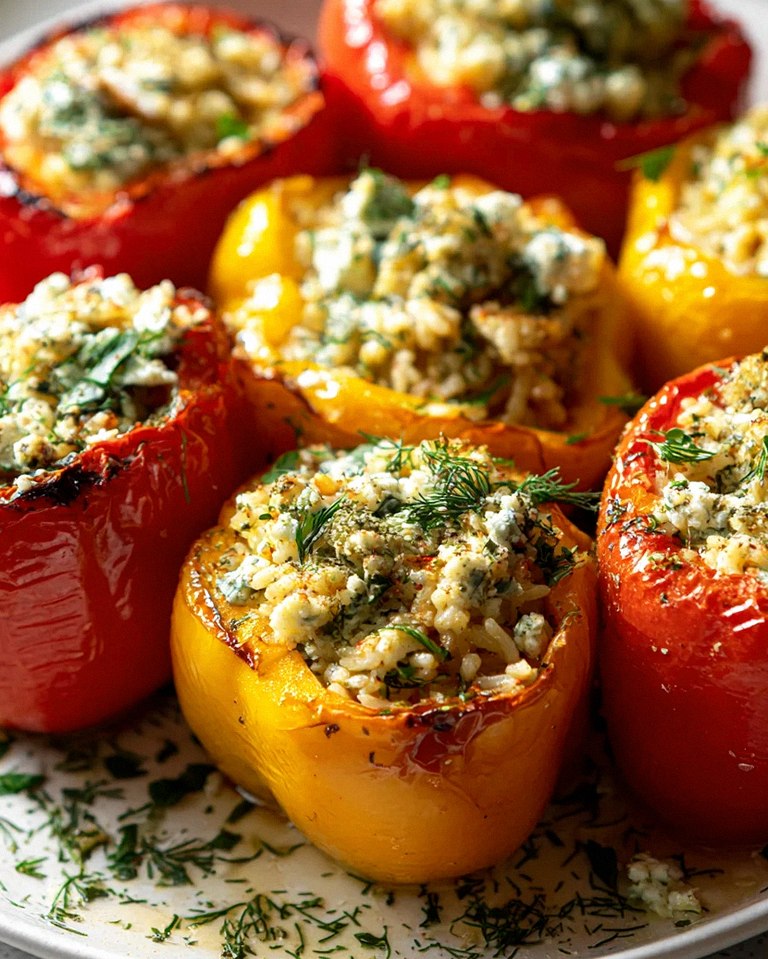 Leckere gefüllte Paprika vegetarisch mit Reis und Feta Rezept – Schritt 1