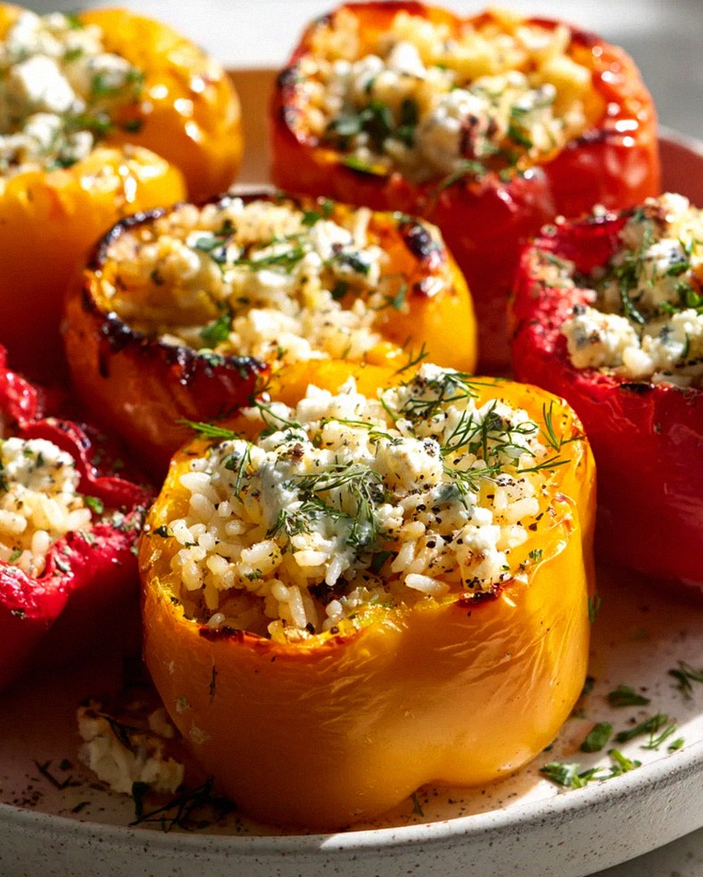 Leckere gefüllte Paprika vegetarisch mit Reis und Feta Rezept – Schritt 2