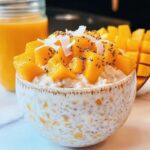 Mango-Kokosnuss-Übernacht-Haferflocken für jeden Morgen