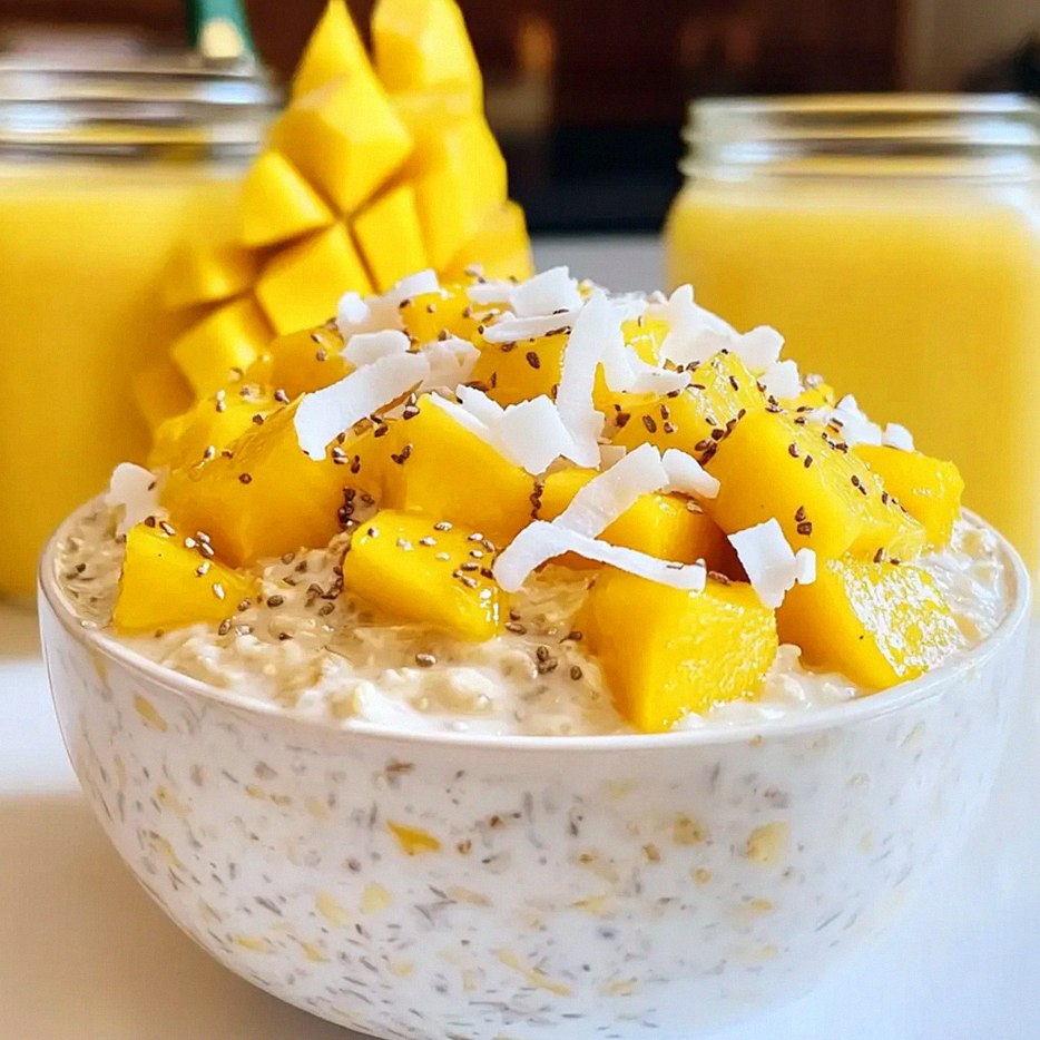 Mango-Kokosnuss-Übernacht-Haferflocken für jeden Morgen – Schritt 1