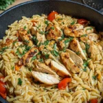 One Pot Orzo Pasta mit Hähnchen