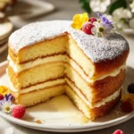 Schichtiger französischer Butterkuchen mit cremiger Füllung