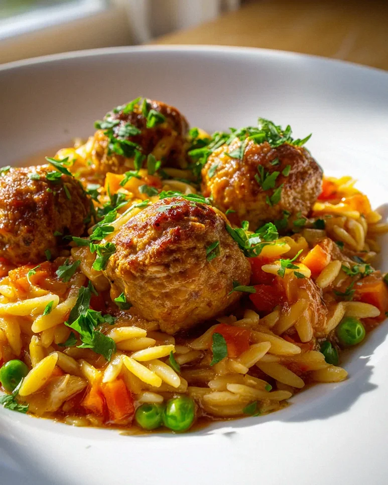 Schnelle Orzo Pfanne mit Hackbällchen für jeden Tag – Schritt 2
