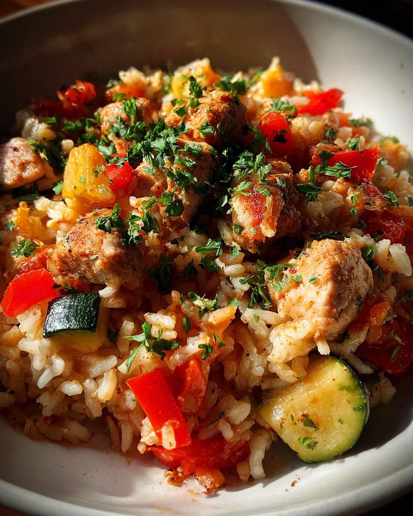 Schnelle Reispfanne mit Hühnchen – Schritt 2