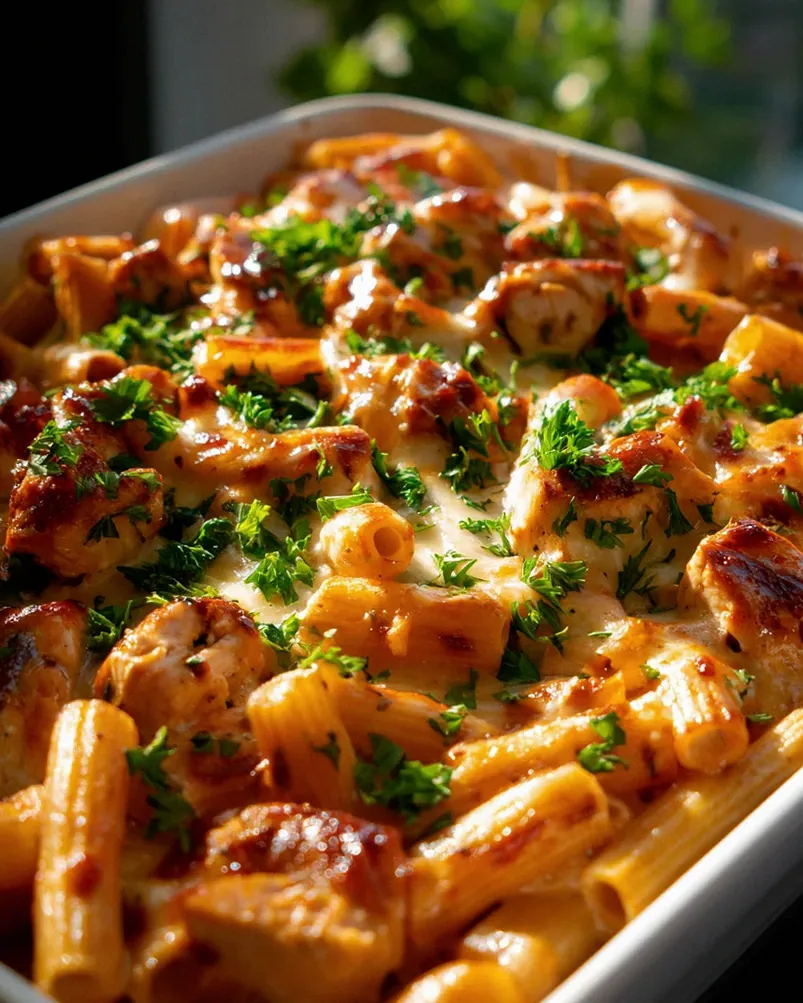 Sheet Pan Honig Knoblauch BBQ Hühnchen Pasta Auflauf Rezept – Schritt 1