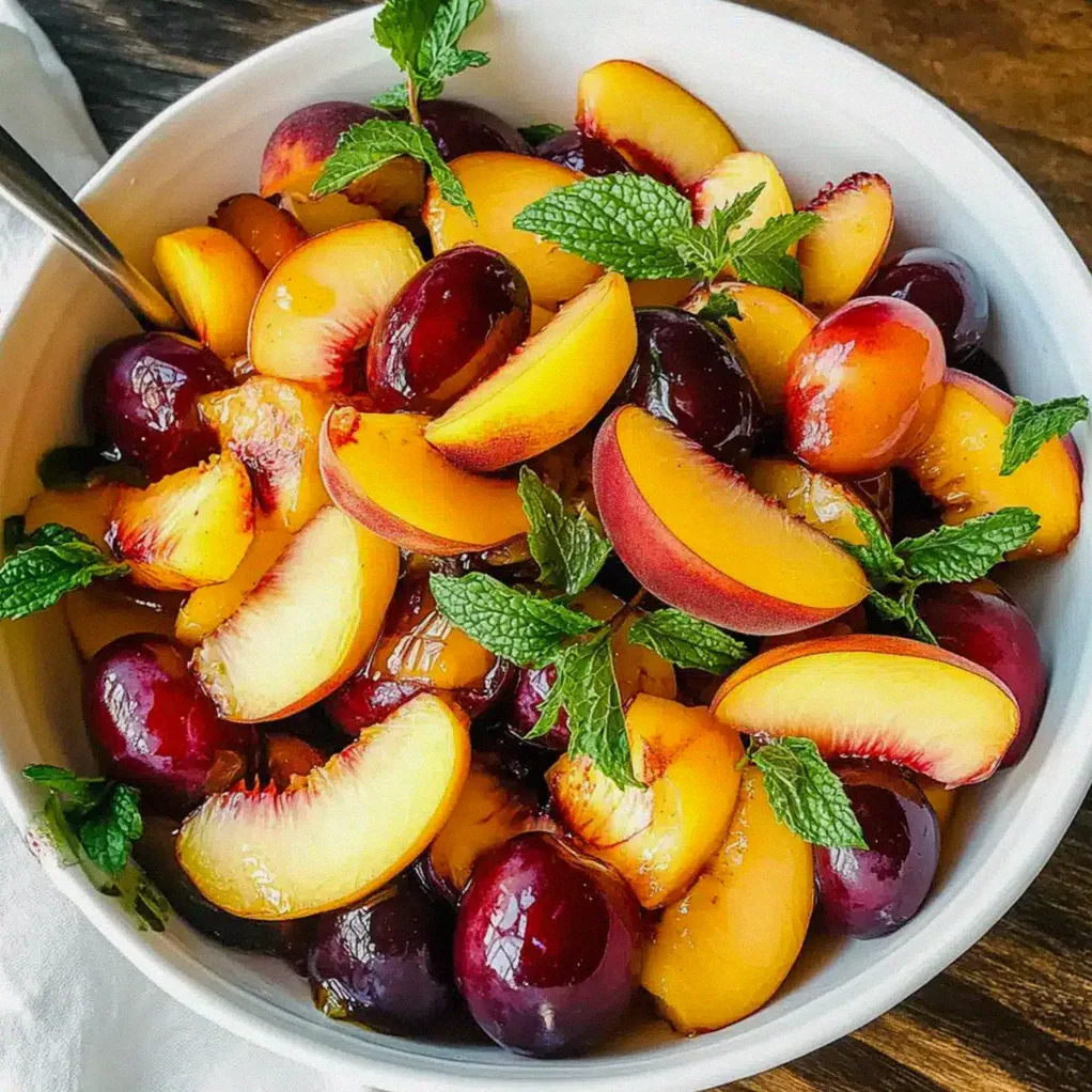 Steinfrüchte Salat mit Vanille-Honig-Sirup – Schritt 1
