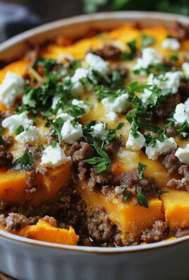 Süßkartoffel-Hackfleisch-Auflauf mit Feta