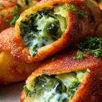 Vegane Kartoffeltaschen mit Spinat-Frischkäse-Füllung